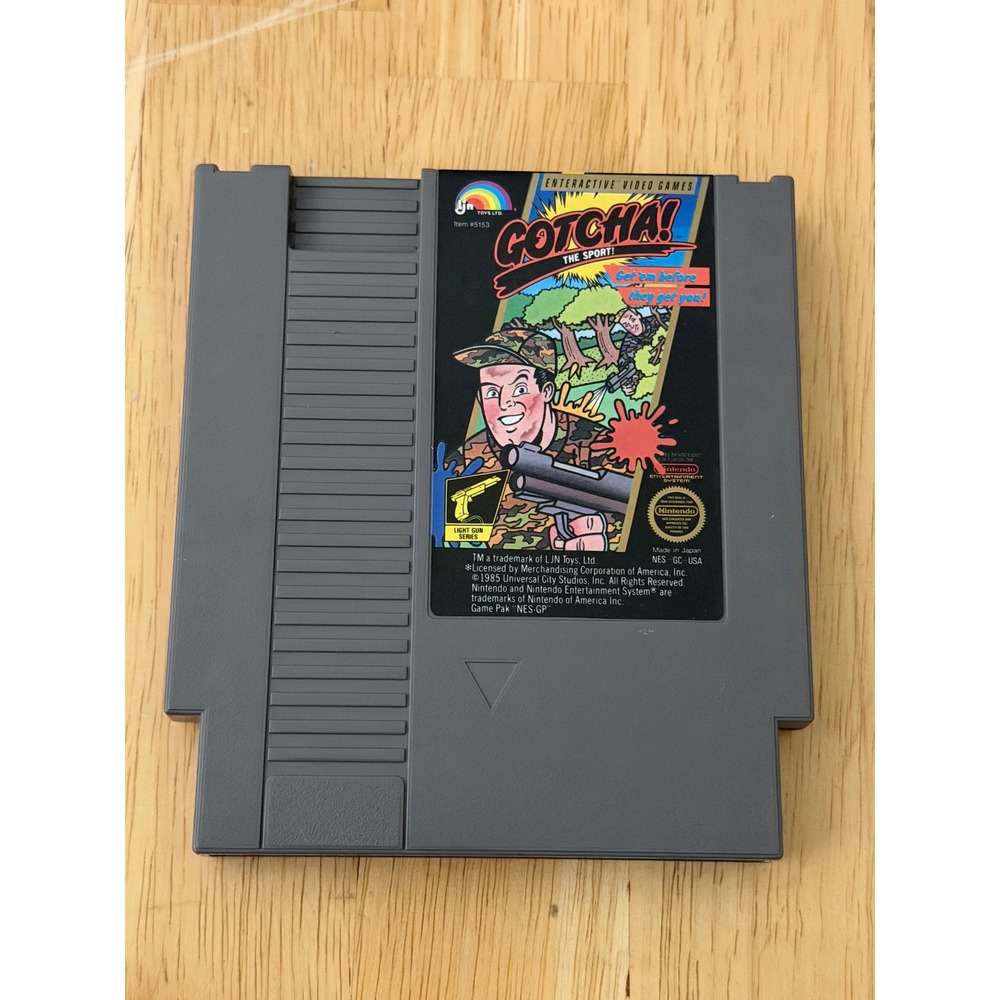 Gotcha! The Sport! Nintendo NES LJN Video Game Cartridge Light Gun Series NES-GP